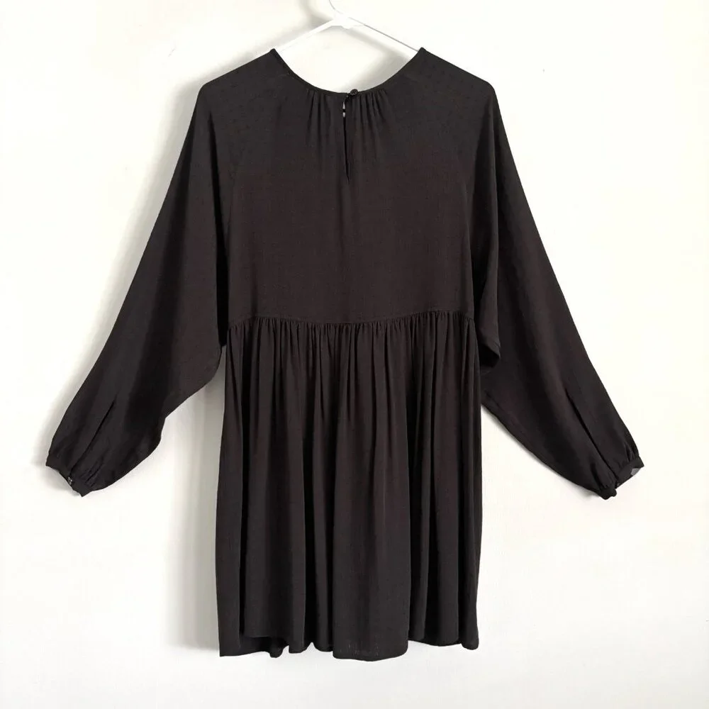 NEW Christy Dawn Black Long Sleeve Hudson Mini Dress Women’s Size XS/S Textured - Picture 6 of 9